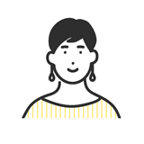 黒髪のベリーショートヘアーの女性