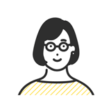 メガネをかけている黒髪ボブヘアーの女性